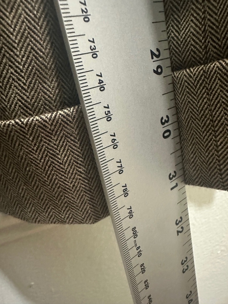 MAGASCHONI COLLECTION Trousers Womens 16 Brown Grey Herringbone Wide Leg - Picture 9 of 14